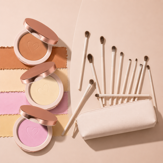 Set 12 Brochas + Polvo Fijador Beauty (Combo especial)